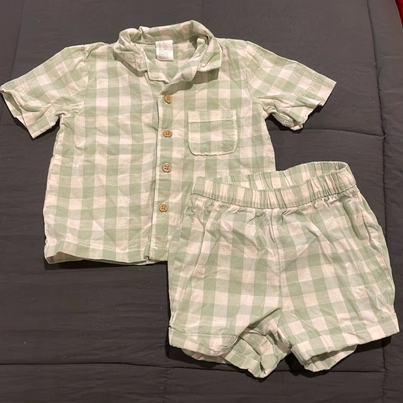 H&M cotton button down and shorts set - Picture 1 of 7